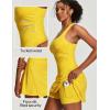 Ewedoos Athletic Dress for Women Tennis Dress with Shorts Underneath Easy Peezy Square Neck Workout Golf Summer Dresses(Lemon Yellow)
