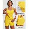 Ewedoos Athletic Dress for Women Tennis Dress with Shorts Underneath Easy Peezy Square Neck Workout Golf Summer Dresses(Lemon Yellow)