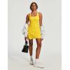 Ewedoos Athletic Dress for Women Tennis Dress with Shorts Underneath Easy Peezy Square Neck Workout Golf Summer Dresses(Lemon Yellow)