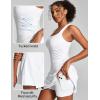 Ewedoos Athletic Dress for Women Tennis Dress with Shorts Underneath Easy Peezy Square Neck Workout Golf Summer Dresses(Pure White)