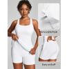 Ewedoos Athletic Dress for Women Tennis Dress with Shorts Underneath Easy Peezy Square Neck Workout Golf Summer Dresses(Pure White)
