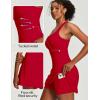 Ewedoos Athletic Dress for Women Tennis Dress with Shorts Underneath Easy Peezy Square Neck Workout Golf Summer Dresses(Racing Red)