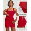 Ewedoos Athletic Dress for Women Tennis Dress with Shorts Underneath Easy Peezy Square Neck Workout Golf Summer Dresses(Racing Red)