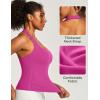 Ewedoos Halter Tops for Women Workout Tank Tops Woman with Built in Bras Double Lined Backless Y2K Trendy Going Out Top(Hot Pink)