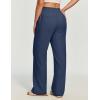Ewedoos Linen Pants Women, Cotton Linen Breathable Flowy Pant Wide Leg Palazzo Pants for Women Summer Beach Vacation Outfits(Blue)