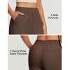 Ewedoos Linen Pants Women, Cotton Linen Breathable Flowy Pant Wide Leg Palazzo Pants for Women Summer Beach Vacation Outfits(Brown)