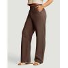 Ewedoos Linen Pants Women, Cotton Linen Breathable Flowy Pant Wide Leg Palazzo Pants for Women Summer Beach Vacation Outfits(Brown)