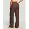 Ewedoos Linen Pants Women, Cotton Linen Breathable Flowy Pant Wide Leg Palazzo Pants for Women Summer Beach Vacation Outfits(Brown)