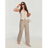 Ewedoos Linen Pants Women, Cotton Linen Breathable Flowy Pant Wide Leg Palazzo Pants for Women Summer Beach Vacation Outfits(Khaki)