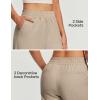 Ewedoos Linen Pants Women, Cotton Linen Breathable Flowy Pant Wide Leg Palazzo Pants for Women Summer Beach Vacation Outfits(Khaki)
