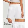 Ewedoos Linen Pants Women, Cotton Linen Breathable Flowy Pant Wide Leg Palazzo Pants for Women Summer Beach Vacation Outfits(White)