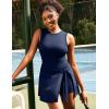 Ewedoos Tennis Dress Athletic Dress for Women Golf Workout Dresses with Shorts Underneath and Bra Side Slit U-Shaped(Royal Blue)