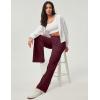 Ewedoos Wide Leg Pants Woman Stretchy Work Dress Pants Women Trendy 2026 Business Casual Outfits Comfort Fit Slacks Trousers(Dark Wine)