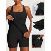 Ewedoos Womens Tennis Dress Built in Bras & Shorts Square Neck Sleeveless Workout Athletic Dress Golf Summer Outfits(Black)