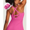 Ewedoos Womens Tennis Dress Built in Bras & Shorts Square Neck Sleeveless Workout Athletic Dress Golf Summer Outfits(Hot Pink)