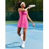 Ewedoos Womens Tennis Dress Built in Bras & Shorts Square Neck Sleeveless Workout Athletic Dress Golf Summer Outfits(Hot Pink)