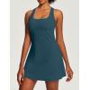 Ewedoos Womens Tennis Dress Built in Bras & Shorts Square Neck Sleeveless Workout Athletic Dress Golf Summer Outfits(Indigo)
