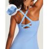 Ewedoos Womens Tennis Dress Built in Bras & Shorts Square Neck Sleeveless Workout Athletic Dress Golf Summer Outfits(Light Blue)