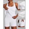 Ewedoos Womens Tennis Dress Built in Bras & Shorts Square Neck Sleeveless Workout Athletic Dress Golf Summer Outfits(White)