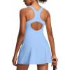 Ewedoos Athletic Dress for Women Tennis Dress with Shorts Underneath Easy Peezy Square Neck Workout Golf Summer Dresses(Aqua Blue)