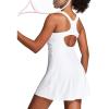 Ewedoos Athletic Dress for Women Tennis Dress with Shorts Underneath Easy Peezy Square Neck Workout Golf Summer Dresses(Pure White)