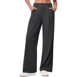 Ewedoos Wide Leg Pants Woman Stretchy Work Dress Pants Women Trendy 2026 Business Casual Outfits Comfort Fit Slacks Trousers(Gray)
