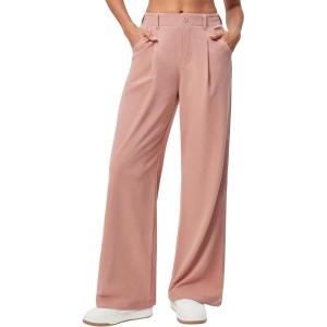 Ewedoos Wide Leg Pants Woman Stretchy Work Dress Pants Women Trendy 2026 Business Casual Outfits Comfort Fit Slacks Trousers(Pink)