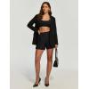 Ewedoos Womens Shorts Dressy Casual Elastic High Waisted Summer Wide Leg Business Lounge Trouser Dress Shorts with Pockets(Black)