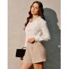 Ewedoos Womens Shorts Dressy Casual Elastic High Waisted Summer Wide Leg Business Lounge Trouser Dress Shorts with Pockets(Khaki)