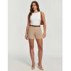 Ewedoos Womens Shorts Dressy Casual Elastic High Waisted Summer Wide Leg Business Lounge Trouser Dress Shorts with Pockets(Khaki)