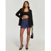 Ewedoos Womens Shorts Dressy Casual Elastic High Waisted Summer Wide Leg Business Lounge Trouser Dress Shorts with Pockets(Navy)