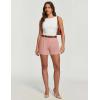 Ewedoos Womens Shorts Dressy Casual Elastic High Waisted Summer Wide Leg Business Lounge Trouser Dress Shorts with Pockets(Pink)