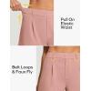 Ewedoos Womens Shorts Dressy Casual Elastic High Waisted Summer Wide Leg Business Lounge Trouser Dress Shorts with Pockets(Pink)