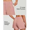 Ewedoos Womens Shorts Dressy Casual Elastic High Waisted Summer Wide Leg Business Lounge Trouser Dress Shorts with Pockets(Pink)