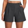 Ewedoos Womens Shorts Dressy Casual Elastic High Waisted Summer Wide Leg Business Lounge Trouser Dress Shorts with Pockets(Grey)