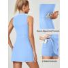 Ewedoos Golf Dresses for Women Athletic Dress with Shorts Underneath and Bra 3 Pockets Tennis Dresses for Workout Active Light Blue