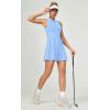 Ewedoos Golf Dresses for Women Athletic Dress with Shorts Underneath and Bra 3 Pockets Tennis Dresses for Workout Active Light Blue