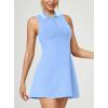 Ewedoos Golf Dresses for Women Athletic Dress with Shorts Underneath and Bra 3 Pockets Tennis Dresses for Workout Active Light Blue