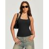 Ewedoos Halter Tops for Women Workout Tank Tops Woman with Built-in Bras Y2K Backless Pilates Athletic Going Out Tank(Black)