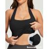 Ewedoos Halter Tops for Women Workout Tank Tops Woman with Built-in Bras Y2K Backless Pilates Athletic Going Out Tank(Black)