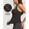 Ewedoos Halter Tops for Women Workout Tank Tops Woman with Built-in Bras Y2K Backless Pilates Athletic Going Out Tank(Hot Fudge Brown)