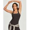 Ewedoos Halter Tops for Women Workout Tank Tops Woman with Built-in Bras Y2K Backless Pilates Athletic Going Out Tank(Hot Fudge Brown)