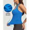 Ewedoos Halter Tops for Women Workout Tank Tops Woman with Built-in Bras Y2K Backless Pilates Athletic Going Out Tank(Sparkle Blue)