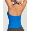 Ewedoos Halter Tops for Women Workout Tank Tops Woman with Built-in Bras Y2K Backless Pilates Athletic Going Out Tank(Sparkle Blue)