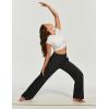 Ewedoos Wide Leg Yoga Pants for Women Tummy Control Stretchy Work Dress Pants Business Casual Trousers with Pockets(Black)