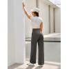 Ewedoos Wide Leg Yoga Pants for Women Tummy Control Stretchy Work Dress Pants Business Casual Trousers with Pockets(Charcoal)