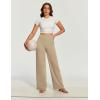 Ewedoos Wide Leg Yoga Pants for Women Tummy Control Stretchy Work Dress Pants Business Casual Trousers with Pockets(Khaki)