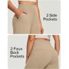 Ewedoos Wide Leg Yoga Pants for Women Tummy Control Stretchy Work Dress Pants Business Casual Trousers with Pockets(Khaki)
