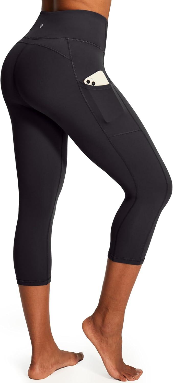 image:imageEwedoos Capri Leggings for Women High Waisted Yoga Pants with Pockets for Women Tummy Control Workout Leggings Yoga CaprisBlack Capris