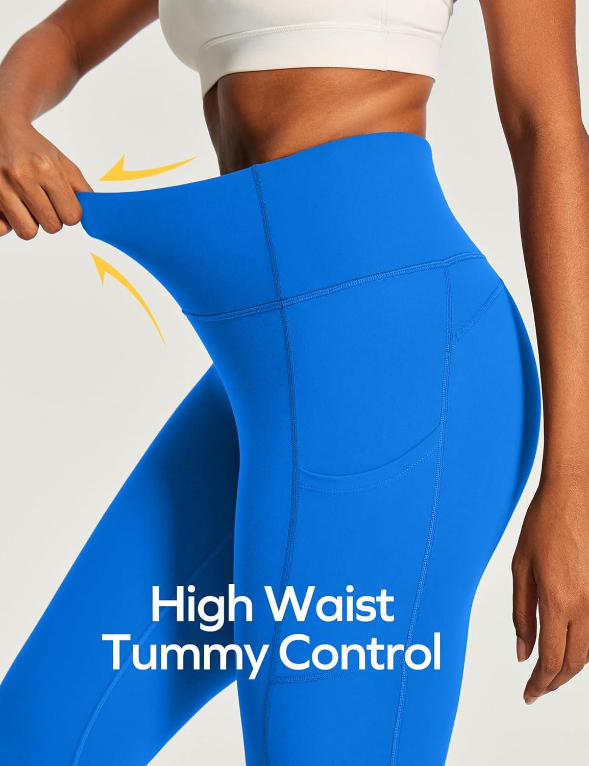 image:imageEwedoos Capri Leggings for Women High Waisted Yoga Pants with Pockets for Women Tummy Control Workout Leggings Yoga CaprisSparkle Blue Capris